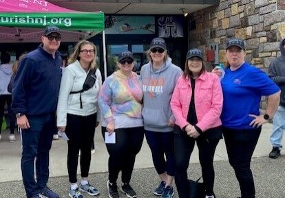 hUNGER WALK MCBF 2025 Hunger Walk Team members at the County College of Morris on April 27, 2025. From left to right are MCBA Second Vice President Scott G. Leonard, MCBA/MCBF Trustee Michelle Benedek-Barone, MCBF Trustee Amanda P. Johnston, MCBA Family Law Committee Co-Chair Holly M. Friedland, MCBF President Linda Mainenti Walsh, and MCBF Trustee Jennifer M. Cornelius.
